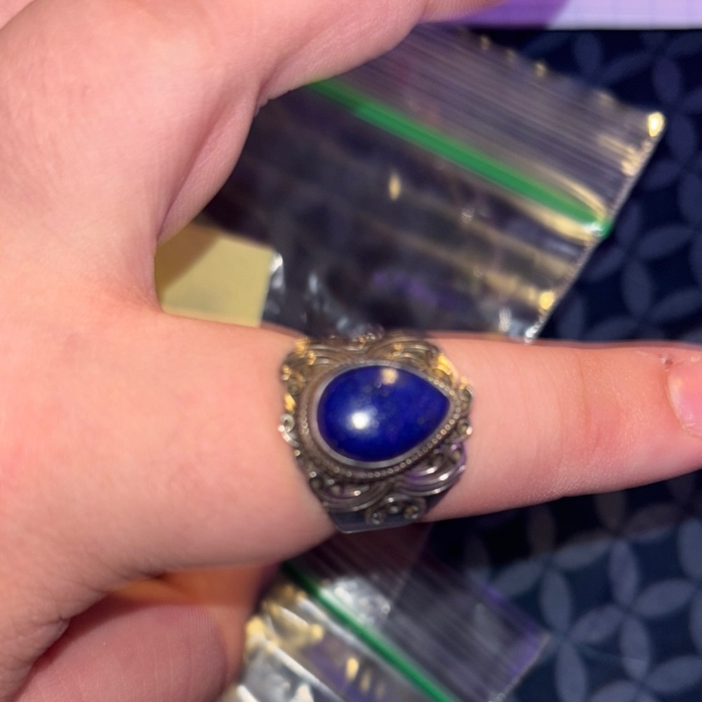 Silver Ring with Blue Stone